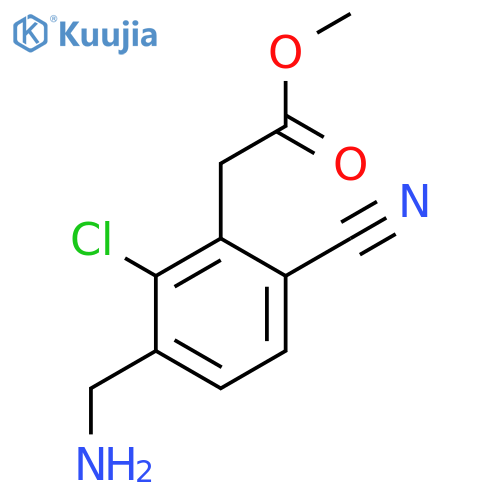 Methyl 3-aminomethyl-2-chloro-6-cyanophenylacetate structure