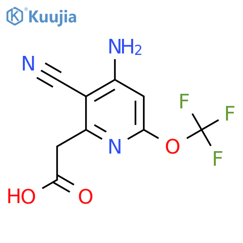 4-Amino-3-cyano-6-(trifluoromethoxy)pyridine-2-acetic acid structure