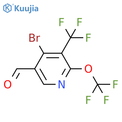 4-Bromo-2-(trifluoromethoxy)-3-(trifluoromethyl)pyridine-5-carboxaldehyde structure