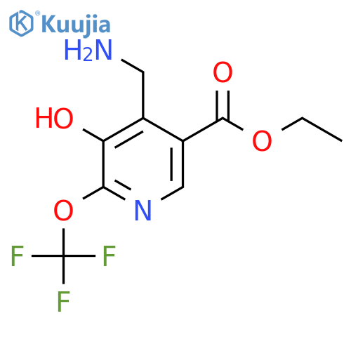 Ethyl 4-(aminomethyl)-3-hydroxy-2-(trifluoromethoxy)pyridine-5-carboxylate structure
