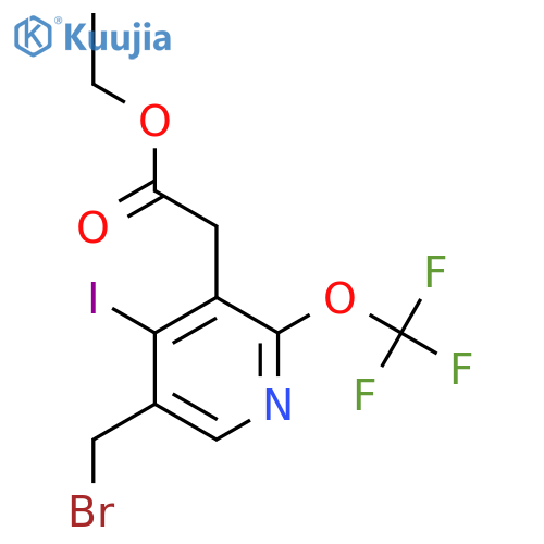 Ethyl 5-(bromomethyl)-4-iodo-2-(trifluoromethoxy)pyridine-3-acetate structure