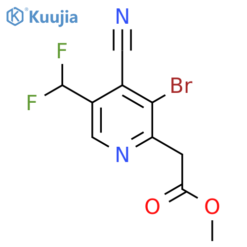 Methyl 3-bromo-4-cyano-5-(difluoromethyl)pyridine-2-acetate structure
