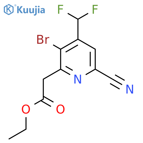 Ethyl 3-bromo-6-cyano-4-(difluoromethyl)pyridine-2-acetate structure