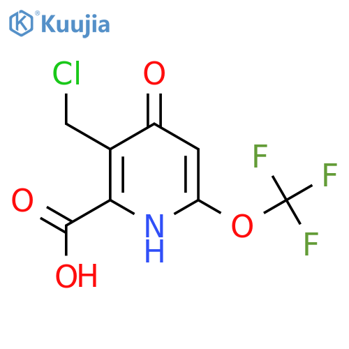3-(Chloromethyl)-4-hydroxy-6-(trifluoromethoxy)pyridine-2-carboxylic acid structure