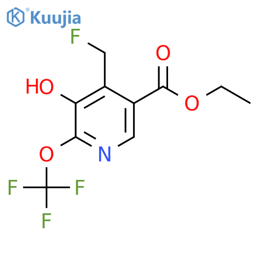 Ethyl 4-(fluoromethyl)-3-hydroxy-2-(trifluoromethoxy)pyridine-5-carboxylate structure