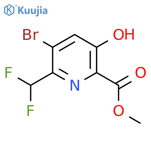 Methyl 3-bromo-2-(difluoromethyl)-5-hydroxypyridine-6-carboxylate structure