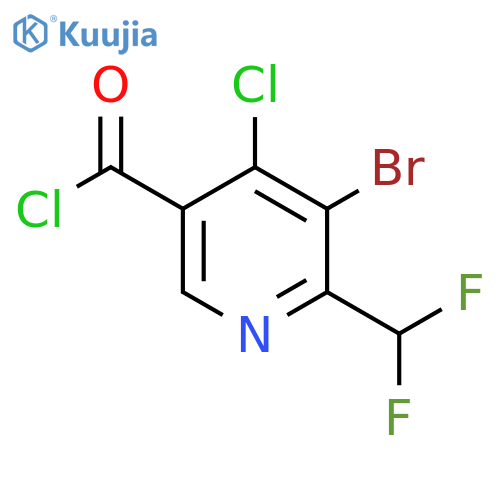 3-Bromo-4-chloro-2-(difluoromethyl)pyridine-5-carbonyl chloride structure