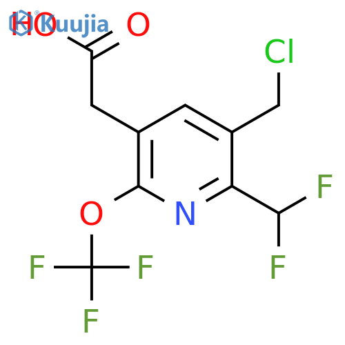 3-(Chloromethyl)-2-(difluoromethyl)-6-(trifluoromethoxy)pyridine-5-acetic acid structure