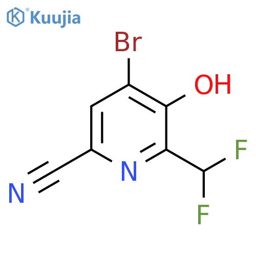 4-Bromo-6-cyano-2-(difluoromethyl)-3-hydroxypyridine structure