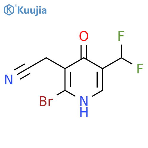 2-Bromo-5-(difluoromethyl)-4-hydroxypyridine-3-acetonitrile structure