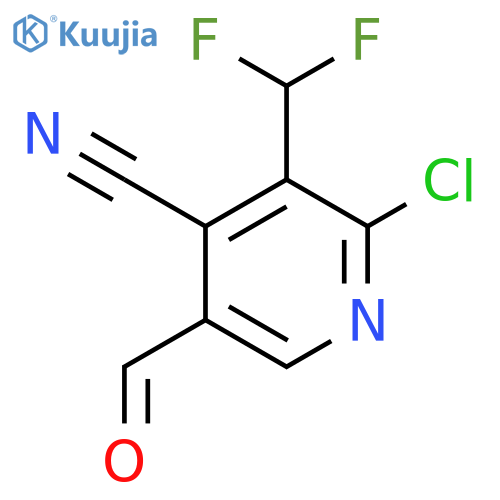 2-Chloro-4-cyano-3-(difluoromethyl)pyridine-5-carboxaldehyde structure