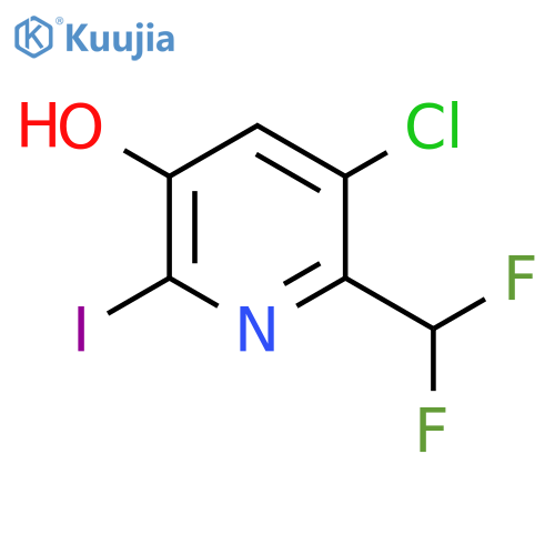 3-Chloro-2-(difluoromethyl)-5-hydroxy-6-iodopyridine structure