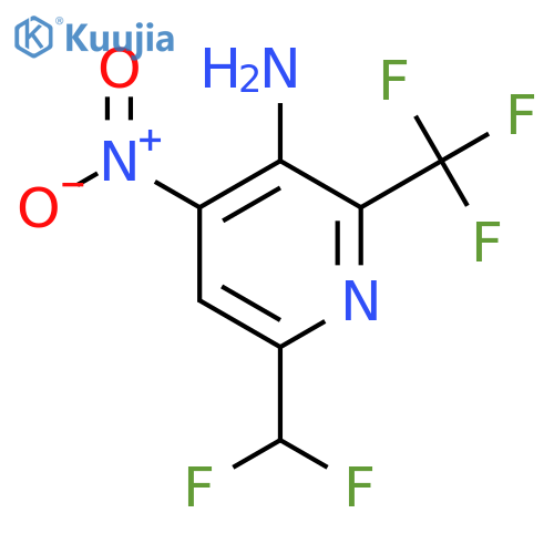 3-Amino-6-(difluoromethyl)-4-nitro-2-(trifluoromethyl)pyridine structure