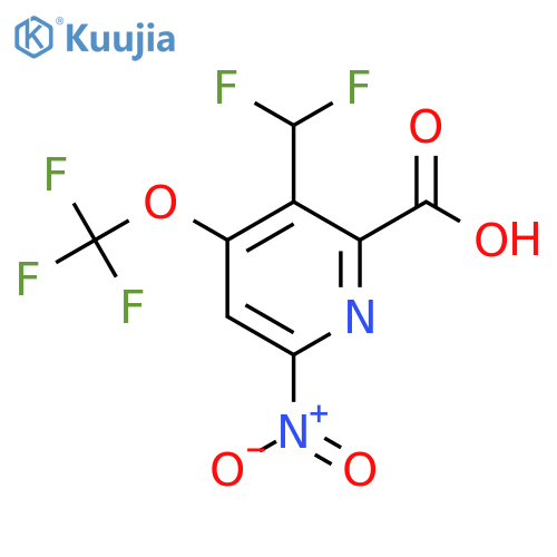 3-(Difluoromethyl)-6-nitro-4-(trifluoromethoxy)pyridine-2-carboxylic acid structure