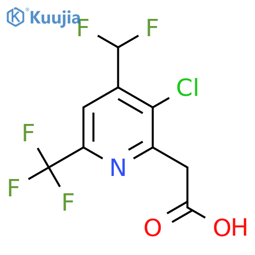 3-Chloro-4-(difluoromethyl)-6-(trifluoromethyl)pyridine-2-acetic acid structure