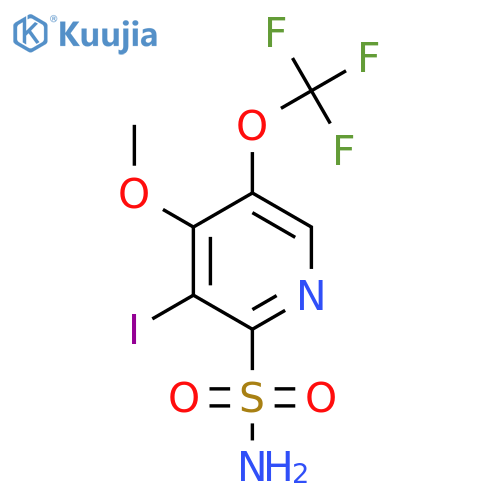 3-Iodo-4-methoxy-5-(trifluoromethoxy)pyridine-2-sulfonamide structure