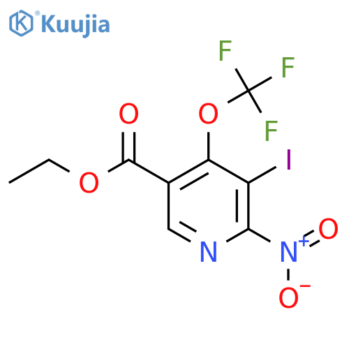 Ethyl 3-iodo-2-nitro-4-(trifluoromethoxy)pyridine-5-carboxylate structure
