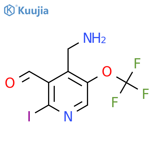 4-(Aminomethyl)-2-iodo-5-(trifluoromethoxy)pyridine-3-carboxaldehyde structure