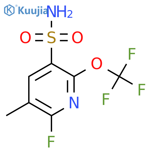 2-Fluoro-3-methyl-6-(trifluoromethoxy)pyridine-5-sulfonamide structure