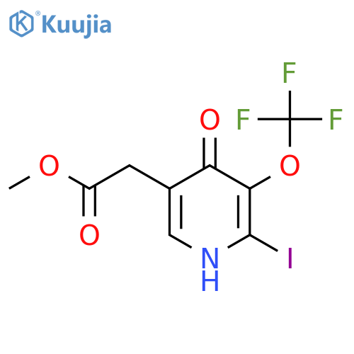 Methyl 4-hydroxy-2-iodo-3-(trifluoromethoxy)pyridine-5-acetate structure