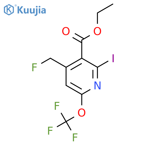Ethyl 4-(fluoromethyl)-2-iodo-6-(trifluoromethoxy)pyridine-3-carboxylate structure