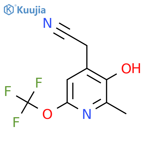 3-Hydroxy-2-methyl-6-(trifluoromethoxy)pyridine-4-acetonitrile structure