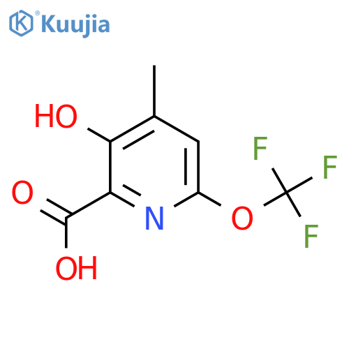 3-Hydroxy-4-methyl-6-(trifluoromethoxy)pyridine-2-carboxylic acid structure