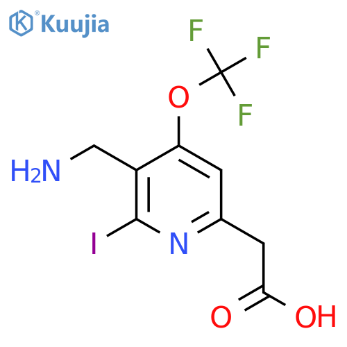 3-(Aminomethyl)-2-iodo-4-(trifluoromethoxy)pyridine-6-acetic acid structure