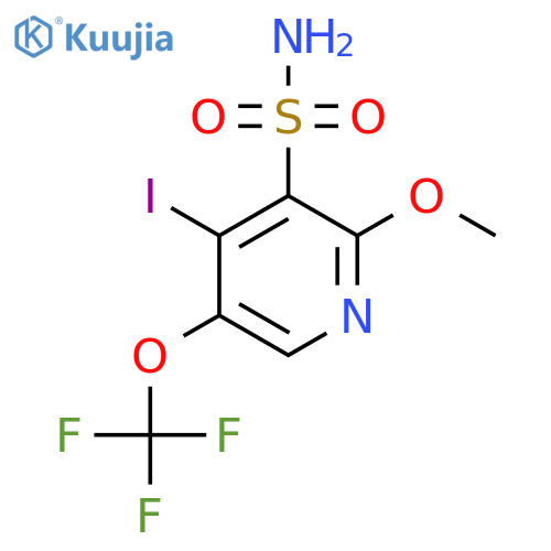 4-Iodo-2-methoxy-5-(trifluoromethoxy)pyridine-3-sulfonamide structure