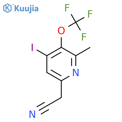 4-Iodo-2-methyl-3-(trifluoromethoxy)pyridine-6-acetonitrile structure