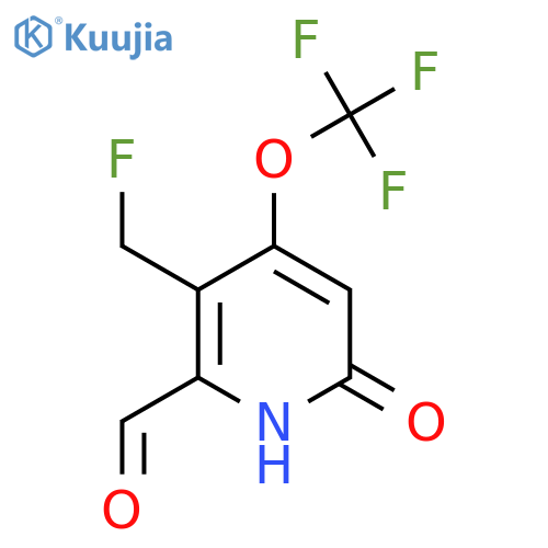 3-(Fluoromethyl)-6-hydroxy-4-(trifluoromethoxy)pyridine-2-carboxaldehyde structure