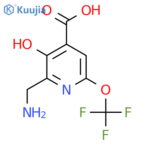 2-(Aminomethyl)-3-hydroxy-6-(trifluoromethoxy)pyridine-4-carboxylic acid structure