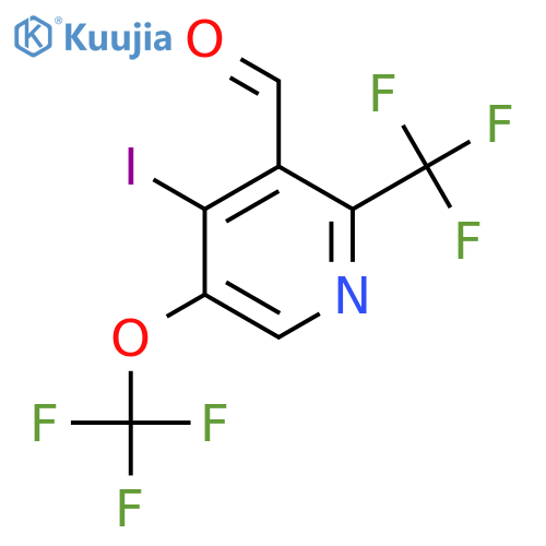 4-Iodo-5-(trifluoromethoxy)-2-(trifluoromethyl)pyridine-3-carboxaldehyde structure