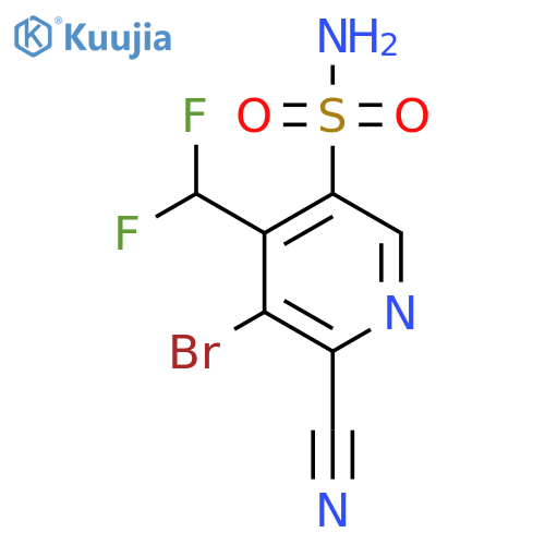3-Bromo-2-cyano-4-(difluoromethyl)pyridine-5-sulfonamide structure