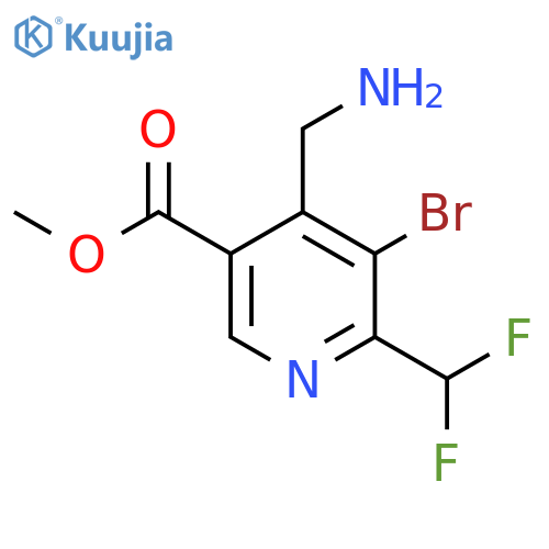 Methyl 4-(aminomethyl)-3-bromo-2-(difluoromethyl)pyridine-5-carboxylate structure