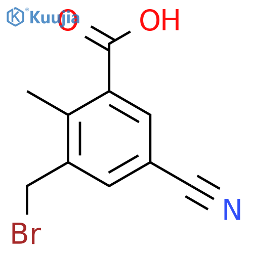 3-Bromomethyl-5-cyano-2-methylbenzoic acid structure