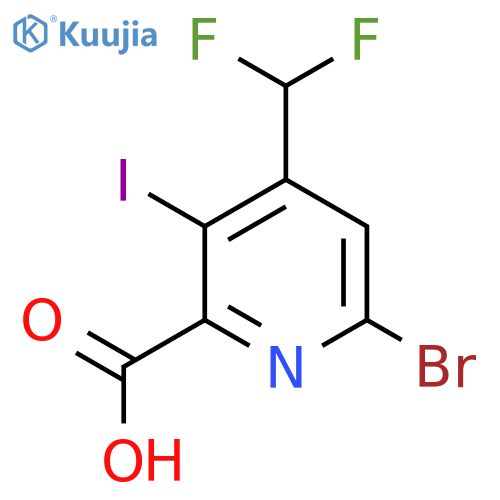6-Bromo-4-(difluoromethyl)-3-iodopyridine-2-carboxylic acid structure