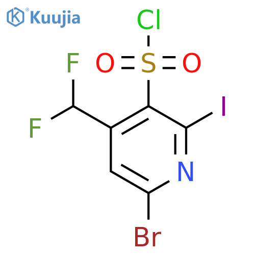 6-Bromo-4-(difluoromethyl)-2-iodopyridine-3-sulfonyl chloride structure