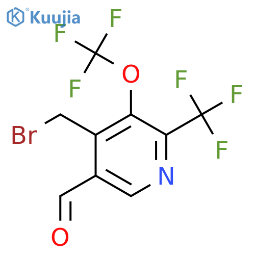 4-(Bromomethyl)-3-(trifluoromethoxy)-2-(trifluoromethyl)pyridine-5-carboxaldehyde structure