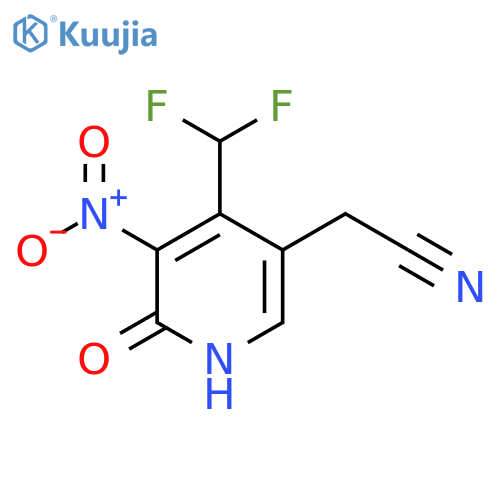 4-(Difluoromethyl)-2-hydroxy-3-nitropyridine-5-acetonitrile structure