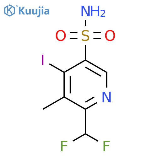 2-(Difluoromethyl)-4-iodo-3-methylpyridine-5-sulfonamide structure