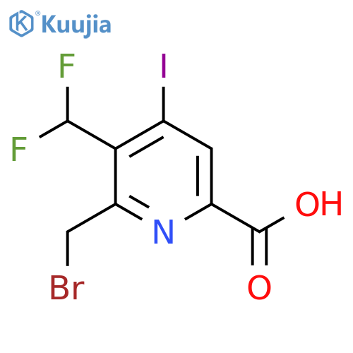 2-(Bromomethyl)-3-(difluoromethyl)-4-iodopyridine-6-carboxylic acid structure