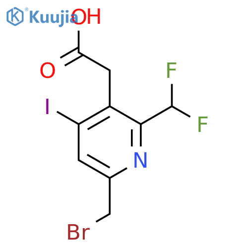 6-(Bromomethyl)-2-(difluoromethyl)-4-iodopyridine-3-acetic acid structure