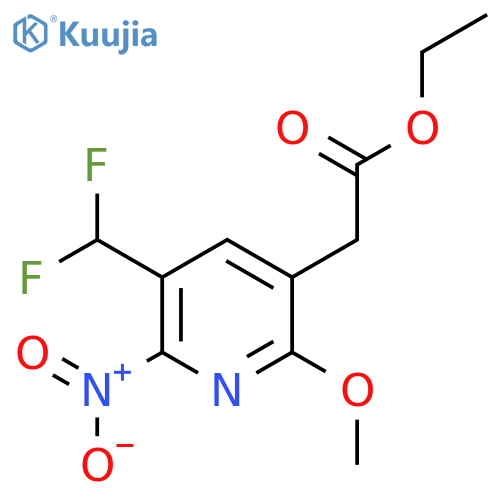 Ethyl 3-(difluoromethyl)-6-methoxy-2-nitropyridine-5-acetate structure