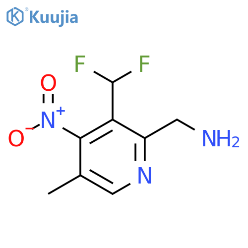 2-(Aminomethyl)-3-(difluoromethyl)-5-methyl-4-nitropyridine structure