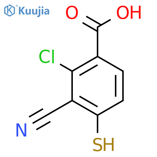2-Chloro-3-cyano-4-mercaptobenzoic acid structure