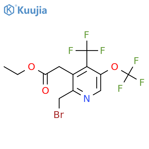 Ethyl 2-(bromomethyl)-5-(trifluoromethoxy)-4-(trifluoromethyl)pyridine-3-acetate structure