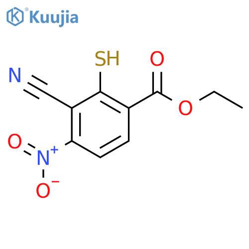 Ethyl 3-cyano-2-mercapto-4-nitrobenzoate structure