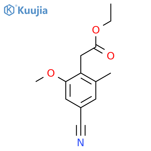 Ethyl 4-cyano-2-methoxy-6-methylphenylacetate structure