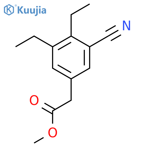 Methyl 3-cyano-4,5-diethylphenylacetate structure